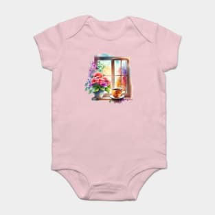 Morning Coffee at the Window Baby Bodysuit
